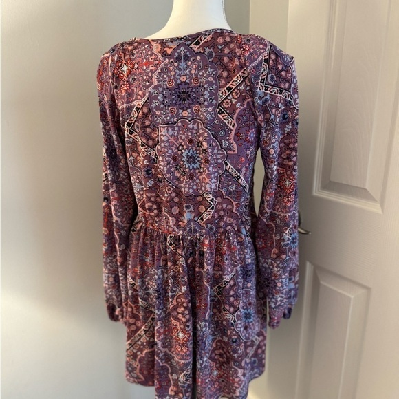 Melloday Floral Long Sleeve V-Neck Top Medium, stretchy purples size M - Picture 5 of 9